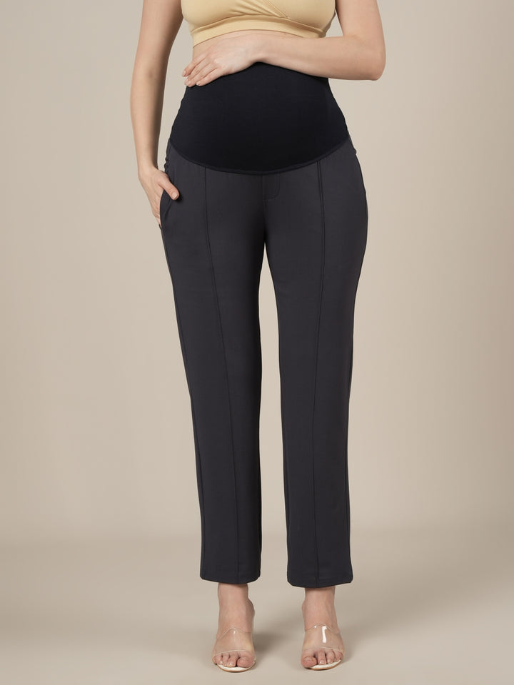 Grey Maternity Stretchy Straight Pants