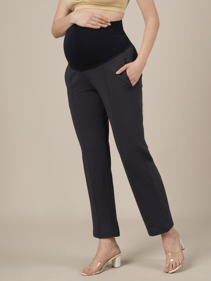 Grey Maternity Stretchy Straight Pants
