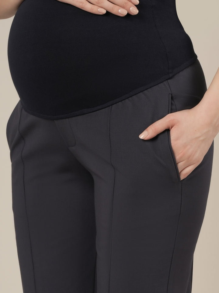 Grey Maternity Stretchy Straight Pants