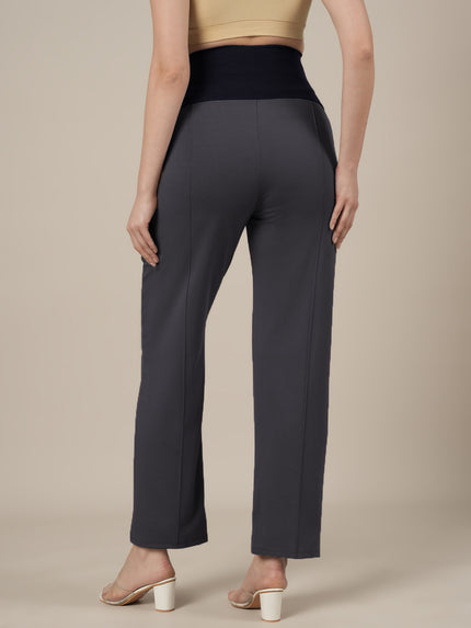 Grey Maternity Stretchy Wide Leg Pants