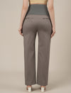 Maternity Stretchy Cotton Wide Leg Trousers-Grey
