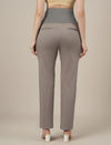 Stretchy Cotton Tapered Fit Maternity Trousers-Grey