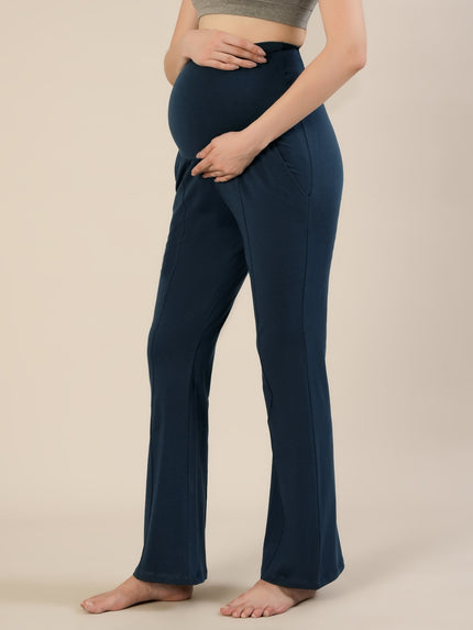 High-rise Bootcut Maternity Pants- Indigo Blue