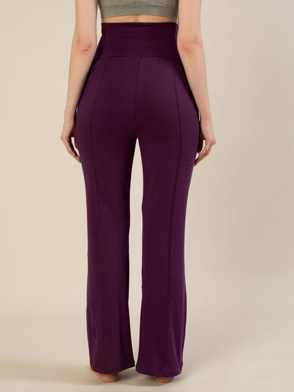 High-rise Bootcut Maternity Pants- Purple