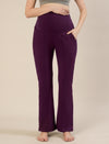 High-rise Bootcut Maternity Pants- Purple