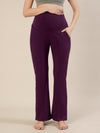 High-rise Bootcut Maternity Pants- Purple