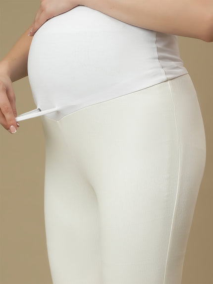 High-rise Maternity Jeggings- White