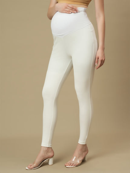 High-rise Maternity Jeggings- White