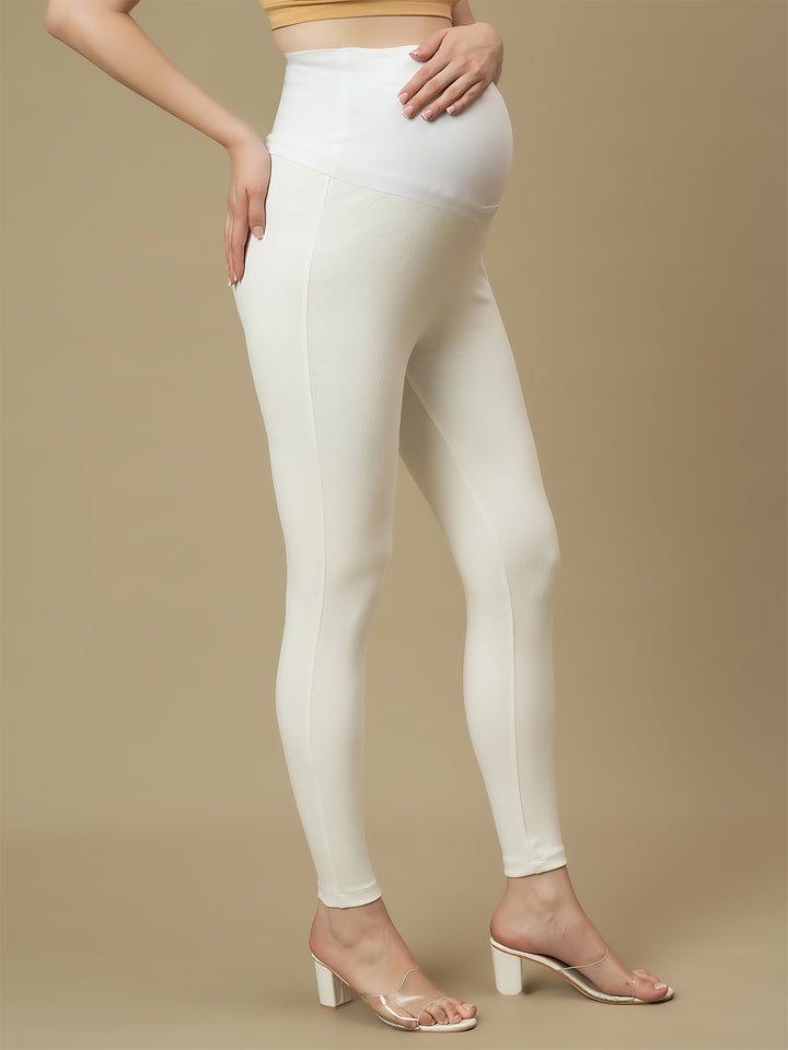 High-rise Maternity Jeggings- White