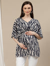 pregnant woman wearing blue Tie-Dye Kaftan Maternity Top