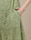 Lace Maternity Shirt Dress- Light Green