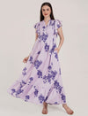 Lavender Floral Maternity Maxi Dress