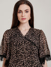 Leopard Print Maternity Midi Dress