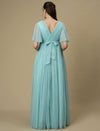 Light Blue Floor-Length Maternity Maxi Formal Gown