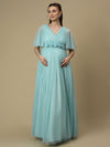 Light Blue Floor-Length Maternity Maxi Formal Gown