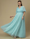 Light Blue Floor-Length Maternity Maxi Formal Gown