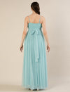 Light Blue Maternity Baby Shower Photoshoot Gown with Detachable Sleeves