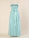 Light Blue Maternity Baby Shower Photoshoot Gown with Detachable Sleeves