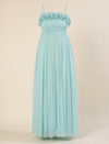 Light Blue Maternity Baby Shower Photoshoot Gown with Detachable Sleeves