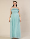Light Blue Maternity Baby Shower Photoshoot Gown with Detachable Sleeves