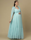 Light Blue Ruffle Maternity Dress