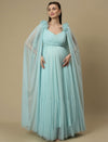 Light Blue Ruffle Maternity Dress