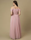 Romantic Tulle Maternity Maxi Dress- Light Pink