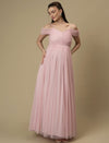 Romantic Tulle Maternity Maxi Dress- Light Pink