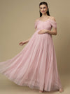 Romantic Tulle Maternity Maxi Dress- Light Pink