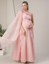Light Pink Ruffle Maternity Gown