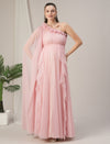 Light Pink Ruffle Maternity Gown