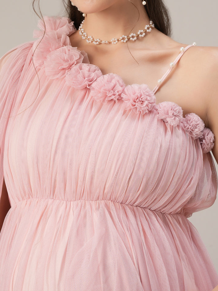 Light Pink Ruffle Maternity Gown