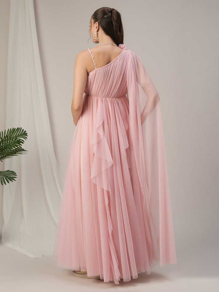 Light Pink Ruffle Maternity Gown