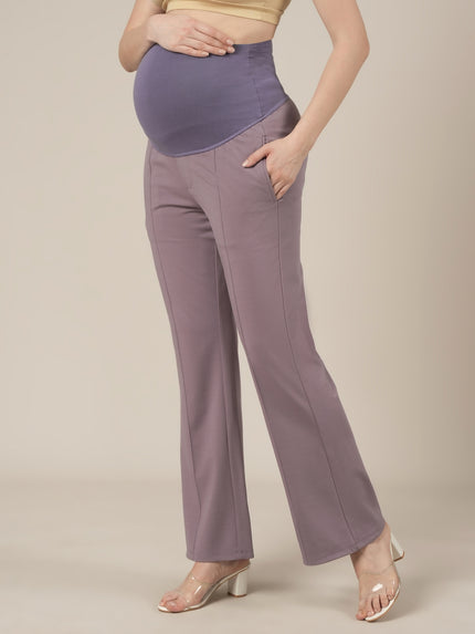 Lilac Maternity Pintuck Bootcut Pants