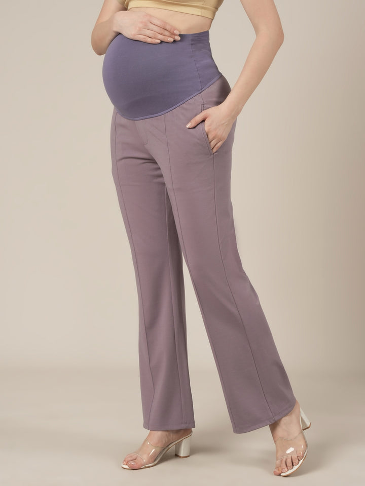 Lilac Maternity Pintuck Bootcut Pants