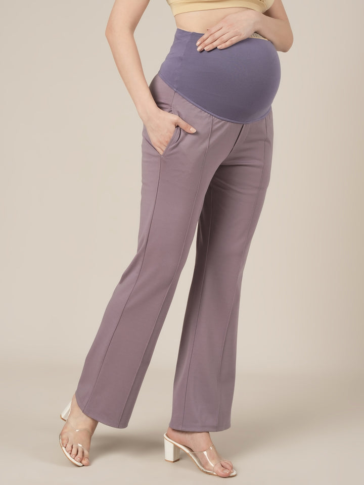 Lilac Maternity Pintuck Bootcut Pants