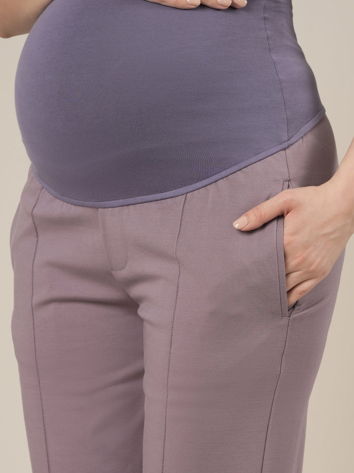 Lilac Maternity Pintuck Bootcut Pants