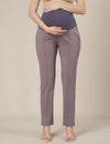Maternity Pintuck Tapered Fit Pants-Lilac