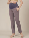 Maternity Pintuck Tapered Fit Pants-Lilac