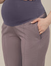 Maternity Pintuck Tapered Fit Pants-Lilac