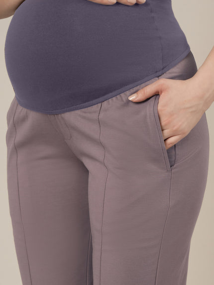 Maternity Pintuck Tapered Fit Pants-Lilac