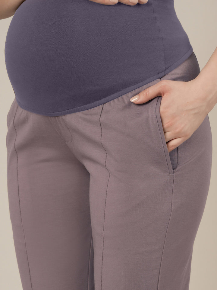 Maternity Pintuck Tapered Fit Pants-Lilac