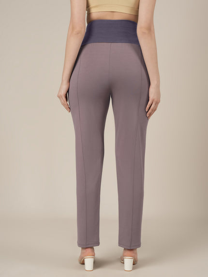 Maternity Pintuck Tapered Fit Pants-Lilac