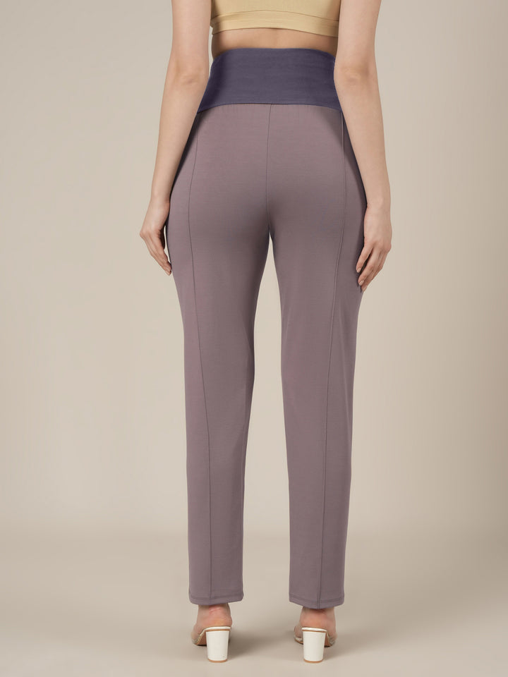 Maternity Pintuck Tapered Fit Pants-Lilac
