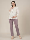 Lilac Maternity Stretchy Straight Pants