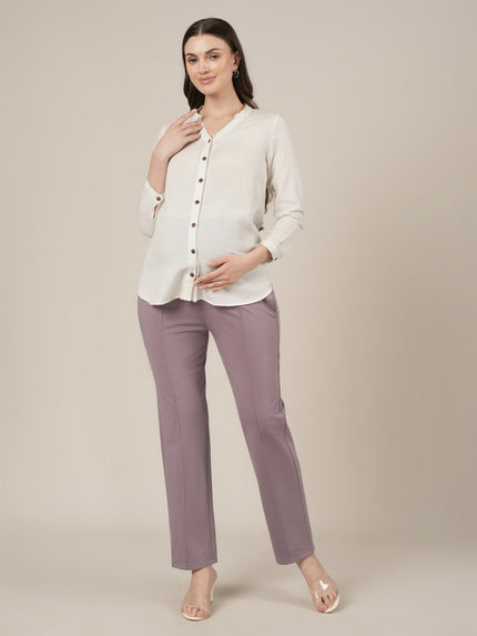 Lilac Maternity Stretchy Straight Pants