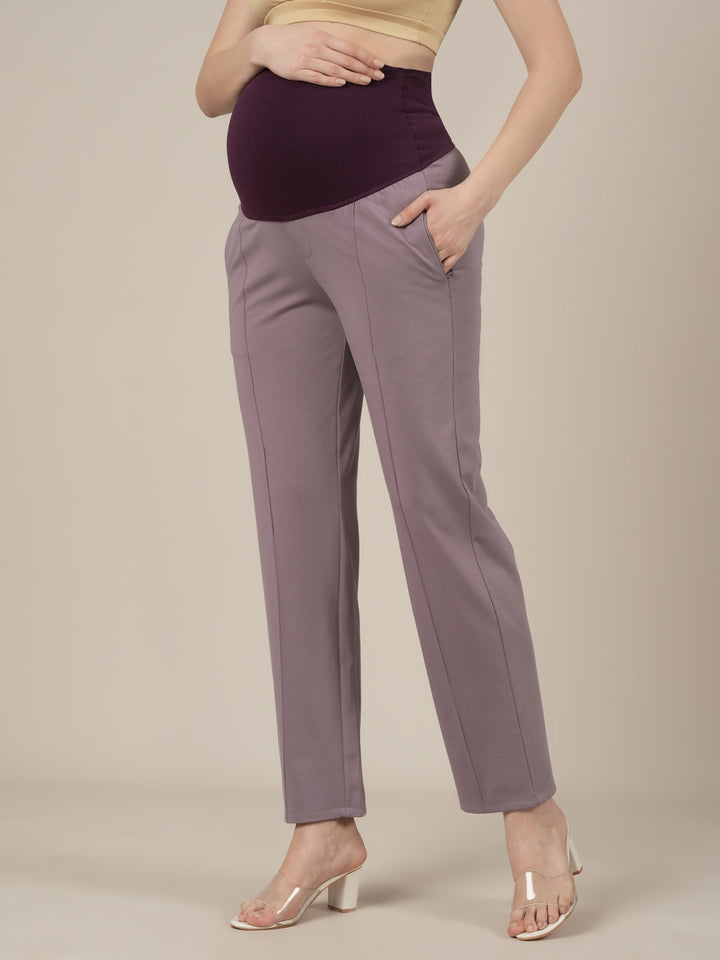 Lilac Maternity Stretchy Straight Pants