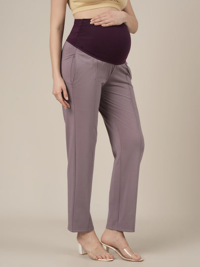 Lilac Maternity Stretchy Straight Pants