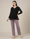 Lilac Maternity Stretchy Wide Leg Pants
