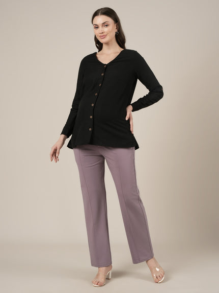 Lilac Maternity Stretchy Wide Leg Pants